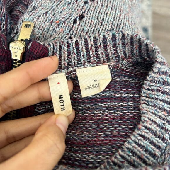 Anthropologie Moth Open Knit Back Zipper Sweater - Picture 2 of 8